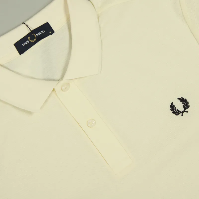 Fred Perry Striped Cuff Polo Shirt - Ecru-1